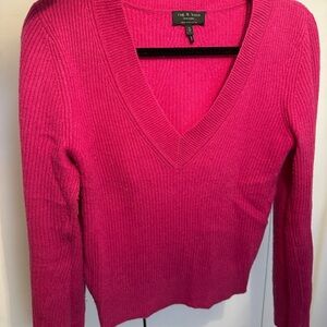 Rag & Bone Fuchsia Cashmere V-Neck Sweater